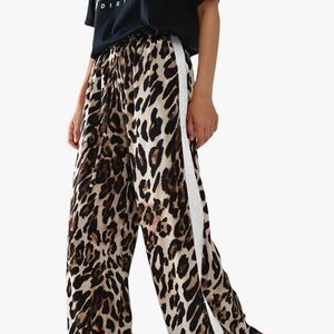 Leopard Print Wide-Leg Pants